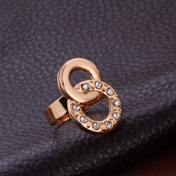 Necklace Bracelet Earrings Ring Set, Gold Plated Ensemble for Women - Picture 6 of 8